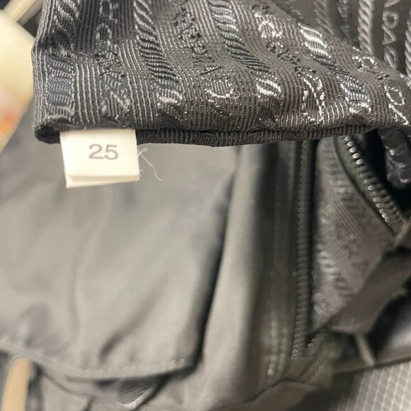 Prada Black and White Nylon & Leather Handbag w Studs Invoice included - Picture 3 of 10